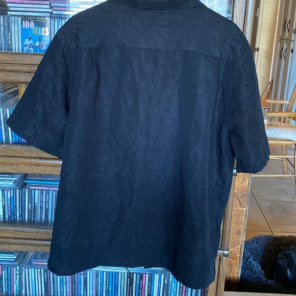 Black-on-Black CARIBBEAN JOE Hawaiian Style Dress Shirt Size XL - Picture 4 of 13